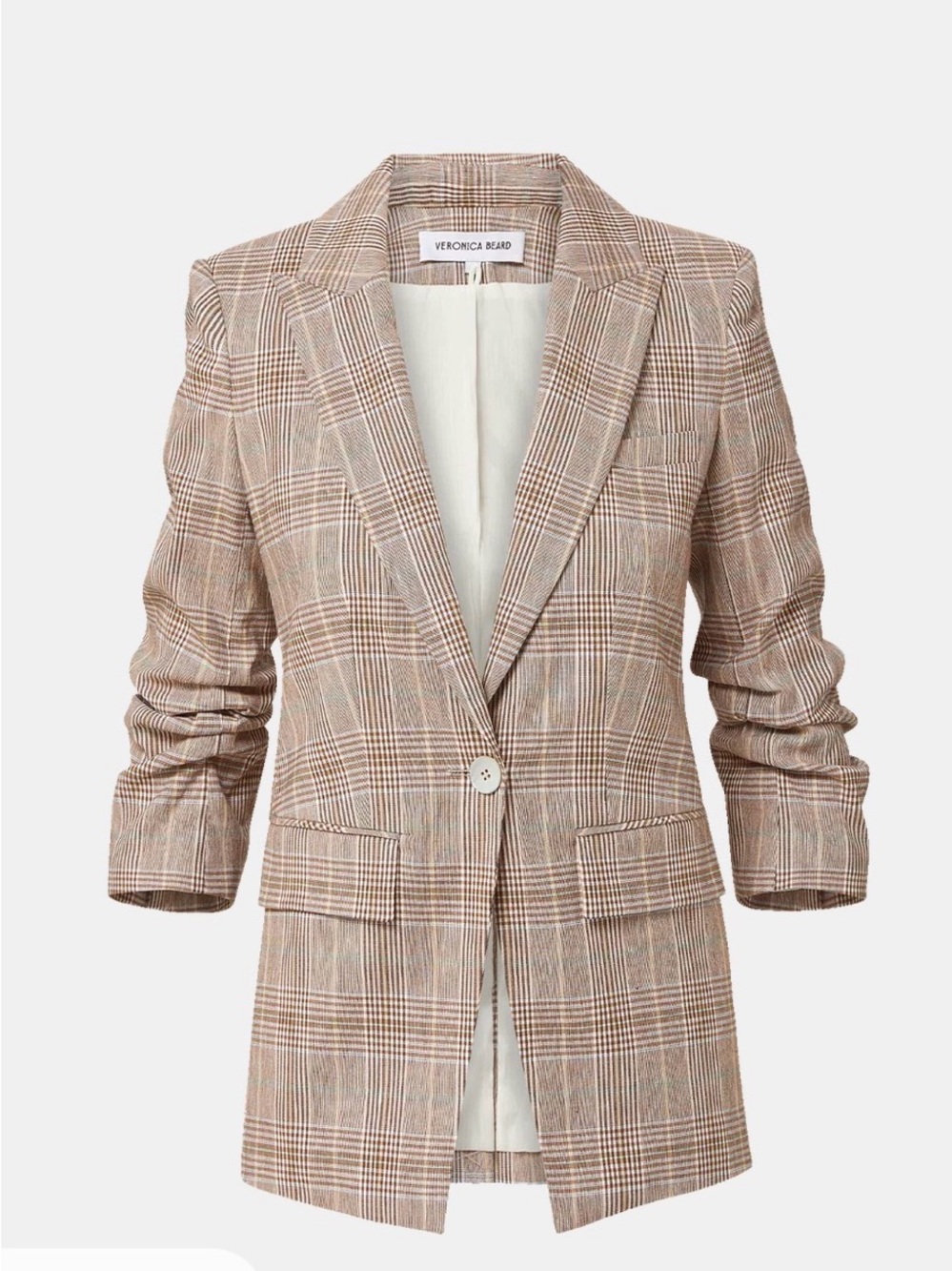 2026 Authentic Veronica Beard Clayton Plaid Dickey Jacket in Raisin Multi - Picture 6 of 13